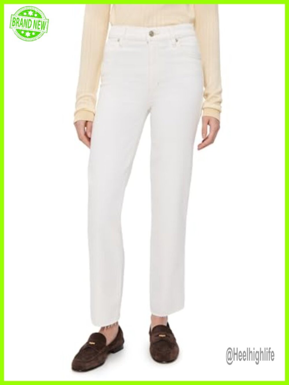 FRAME Le High N Tight Crop Mini Bootcut Jeans Mid Rise Stretch Denim
